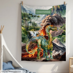 Prehistoric Dinosaur Blanket Gift Boys Birthday