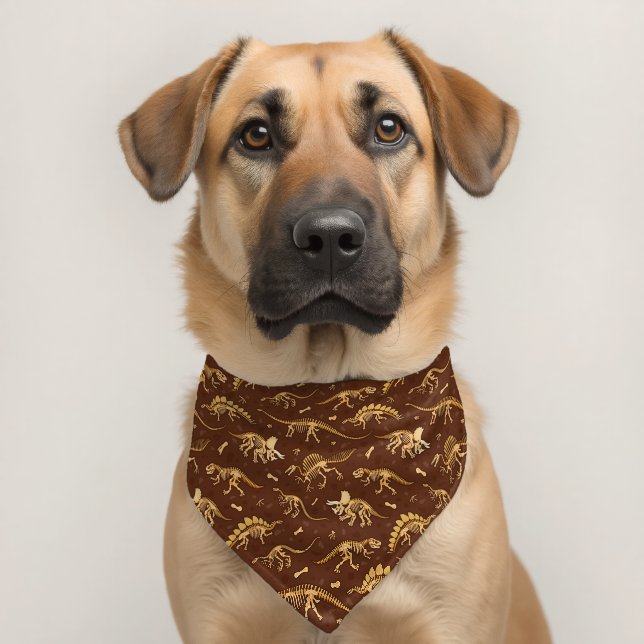 Prehistoric Dinosaur Bones Pet Bandana Collar (Dog 2)