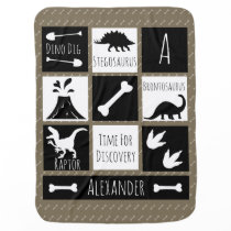 Prehistoric Dinosaur Dig & Name Baby Blanket Prehistoric Dinosaur Dig & Name Baby Blanket