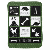 Prehistoric Dinosaur Dig & Name Receiving Blanket Prehistoric Dinosaur Dig & Name Receiving Blanket