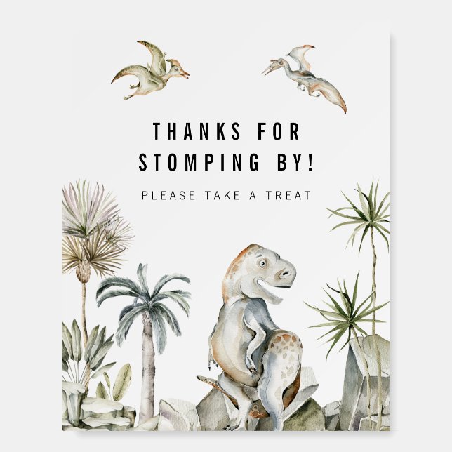 Prehistoric Dinosaur Favor Sign (Front)