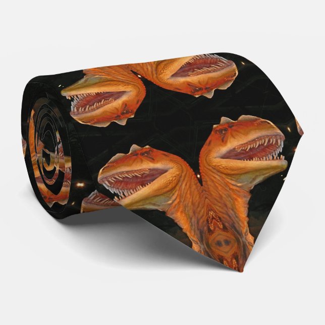 Prehistoric Dinosaur  Neck Tie (Rolled)