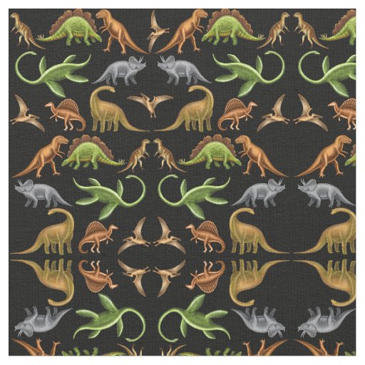 Prehistoric Dinosaur Paleo Dark Fabric