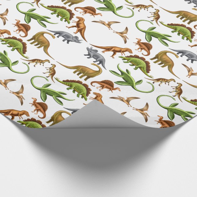 Prehistoric Dinosaur Paleo Wrapping Paper (Corner)
