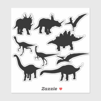 Prehistoric Dinosaur Shapes Paleontology Sticker