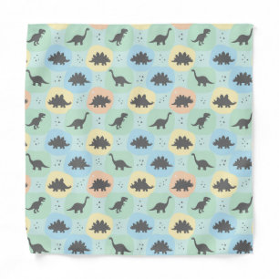 Prehistoric Dinosaur Silhouette Seamless Pattern Bandana