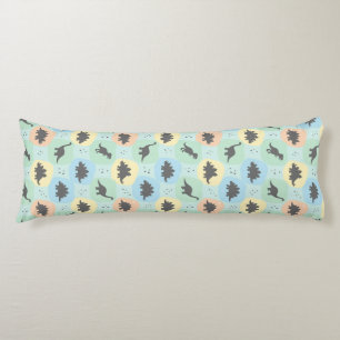 Prehistoric Dinosaur Silhouette Seamless Pattern Body Pillow