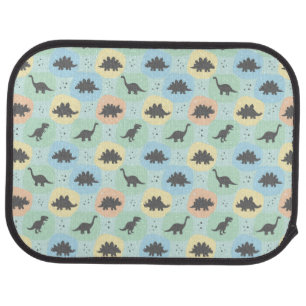 Prehistoric Dinosaur Silhouette Seamless Pattern Car Floor Mat