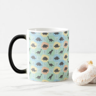 Prehistoric Dinosaur Silhouette Seamless Pattern Color Morph Mug