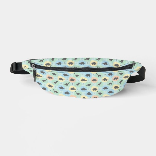 Prehistoric Dinosaur Silhouette Seamless Pattern Fanny Pack (Front)