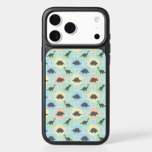 Prehistoric Dinosaur Silhouette Seamless Pattern iPhone 17 Pro Max Case