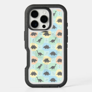 Prehistoric Dinosaur Silhouette Seamless Pattern iPhone 16 Pro Case