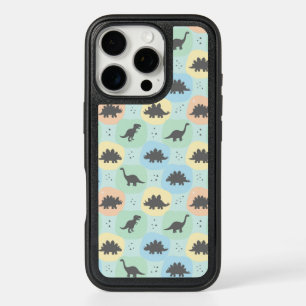 Prehistoric Dinosaur Silhouette Seamless Pattern iPhone 16 Pro Case