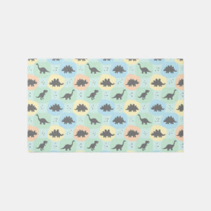 Prehistoric Dinosaur Silhouette Seamless Pattern Outdoor Rug