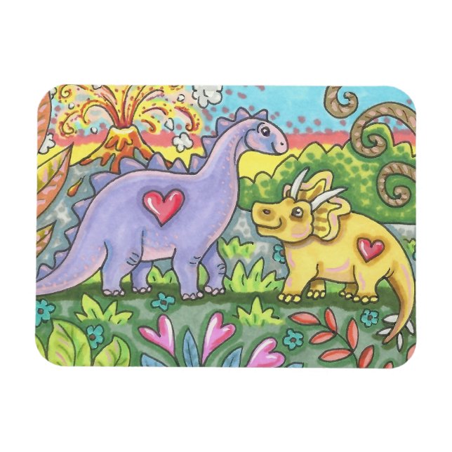 PREHISTORIC DINOSAUR VALENTINE MAGNET (Horizontal)