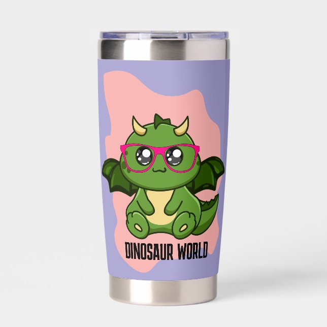 PREHISTORIC DINOSAUR WORLD QUOTES INSULATED TUMBLER (Front)