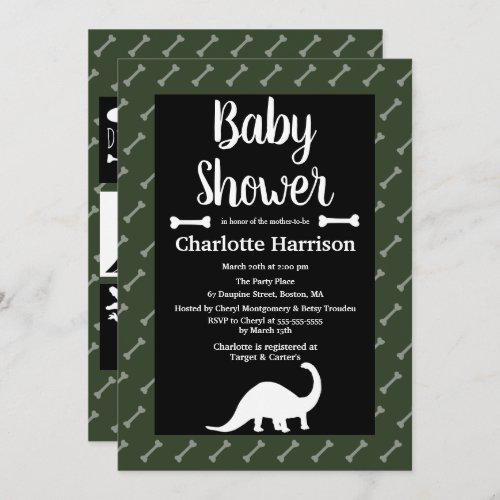 Prehistoric Dinosaurs Baby Shower Invitation