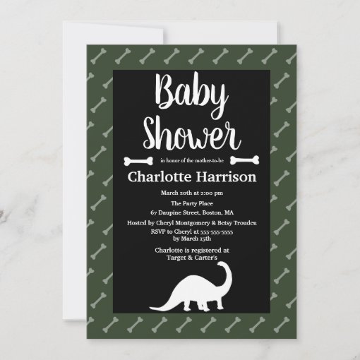 Prehistoric Dinosaurs Baby Shower Invitation Zazzle