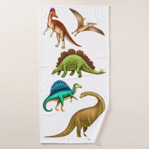 Prehistoric Dinosaurs Light Bath Towel