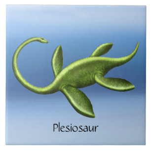 Prehistoric Elasmosaurus Plesiosaur Ceramic Tile