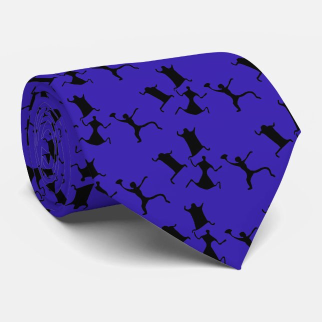 Prehistoric Football  Cave Drawing, Neck Tie (Rolled)