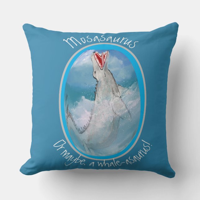 Prehistoric Giant Water Lizard, - Masasaurus  Throw Pillow (Front)