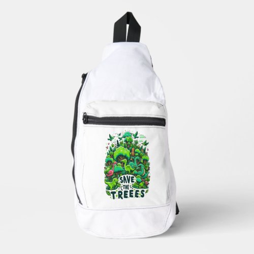 Prehistoric Guardians Save the Trees Sling Bag