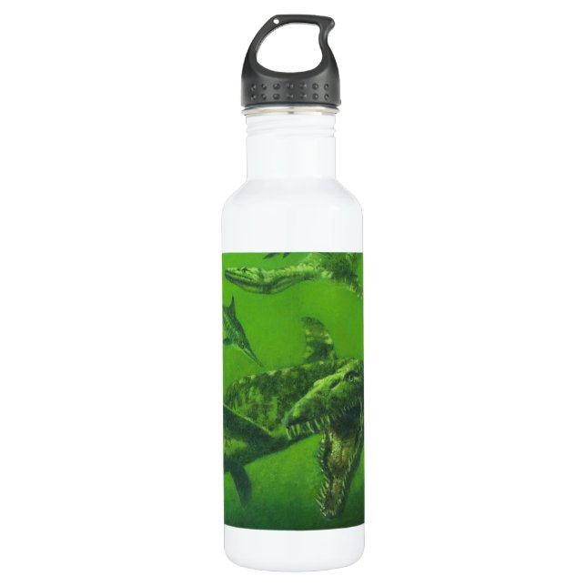 Prehistoric Jurassic Pliosaur Stainless Steel Water Bottle (Front)