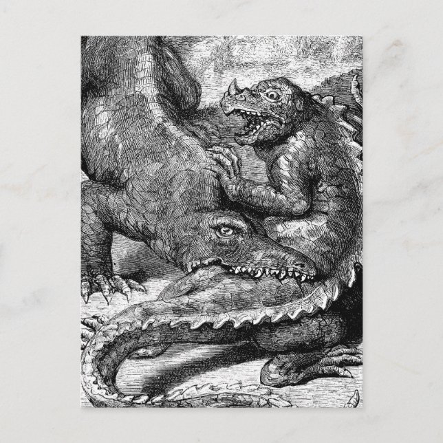 Prehistoric Life Antique Print Postcard (Front)