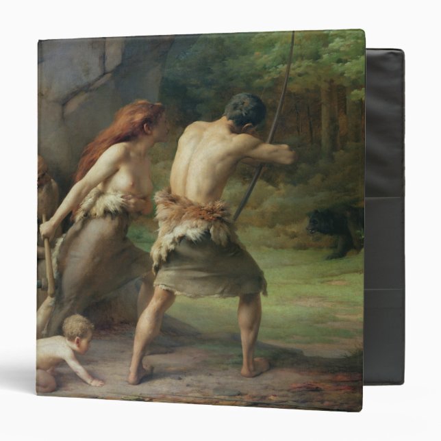 Prehistoric Man Hunting Bears, 1832 Binder (Front/Inside)