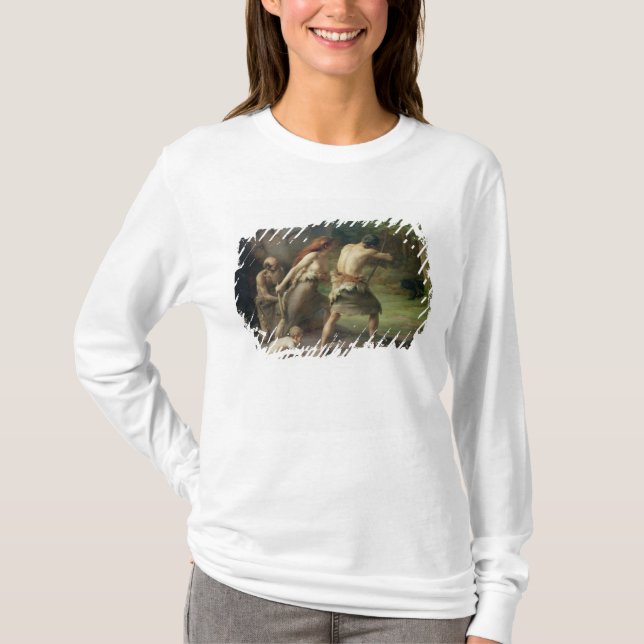 Prehistoric Man Hunting Bears, 1832 T-Shirt (Front)