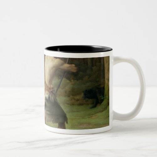 Prehistoric Man Hunting Bears 1832 Two_Tone Coffee Mug