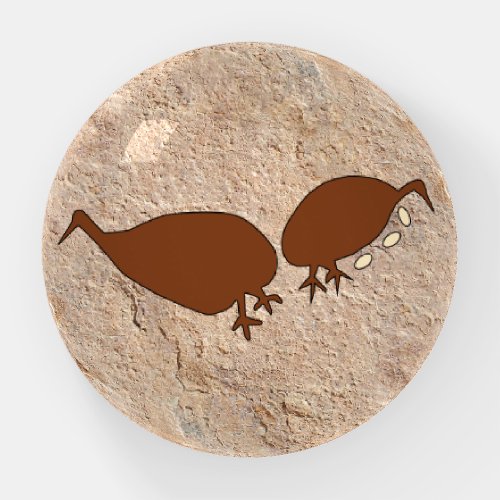 Prehistoric Pair Birds Petroglyphs Eggs Paperweight