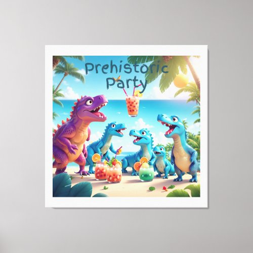 Prehistoric Party Canvas Print