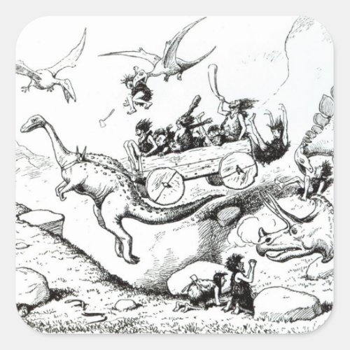Prehistoric Peeps 1894 Square Sticker