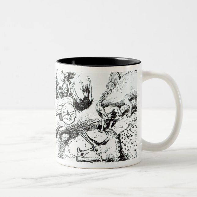 Prehistoric Peeps, 1894 Two-Tone Coffee Mug (Right)