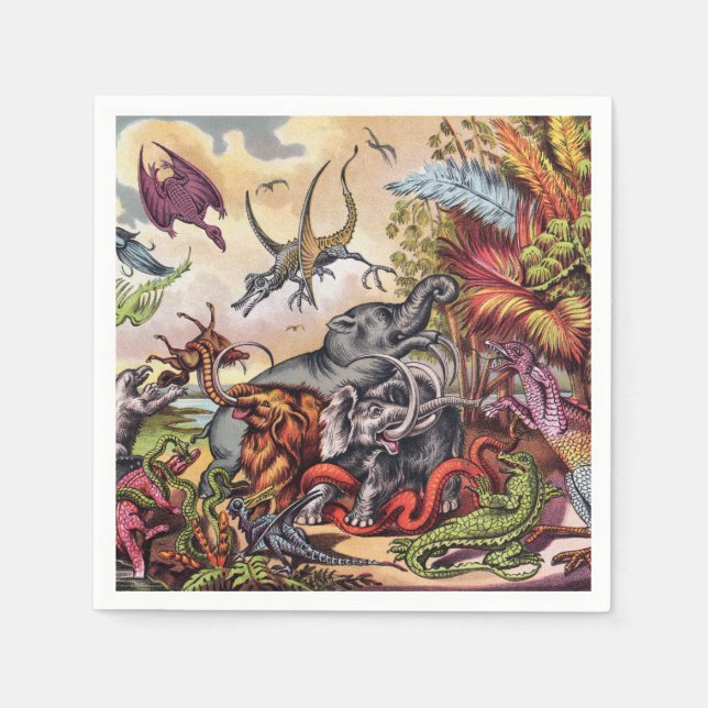 Prehistoric Playground Paper Napkins (Front)