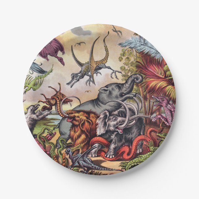Prehistoric Playground Paper Plates (Front)