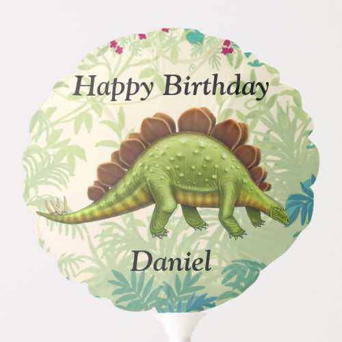 Prehistoric Stegosaurus Dinosaur Birthday Balloon