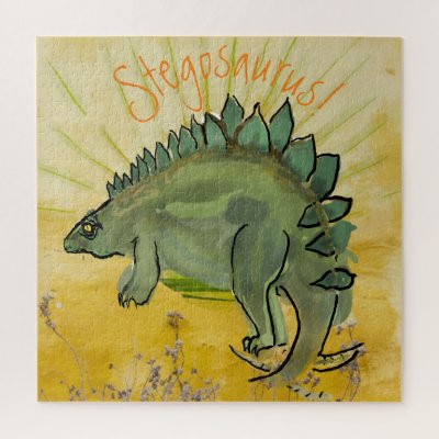 Prehistoric Stegosaurus Dinosaur Comic  Jigsaw Puzzle