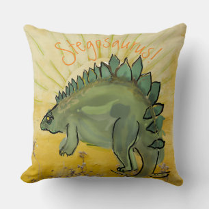 Prehistoric Stegosaurus Dinosaur Comic Throw Pill Pillow
