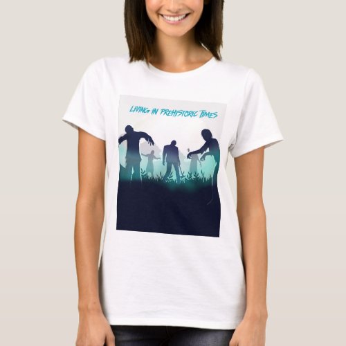 Prehistoric time zombie art T_Shirt