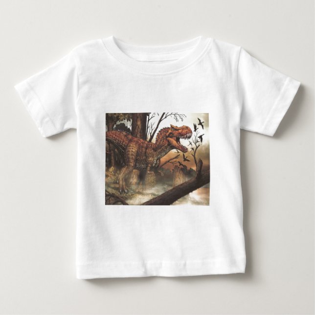 Prehistoric Tyrant: T-Rex Dinosaur Art Graphic T-S Baby T-Shirt (Front)