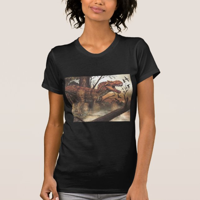 Prehistoric Tyrant: T-Rex Dinosaur Art Graphic T-S T-Shirt (Front)