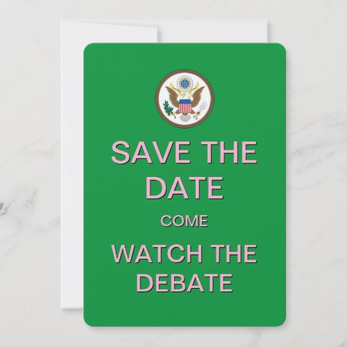 Preidential Debate Pink Green Watch Party Invites