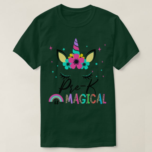 PreK Is Magical Squad Back To School Unicorn First T-Shirt (Design Front)