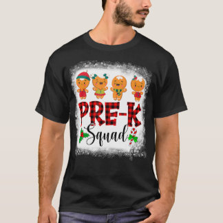 Prek Squad Kindergarten Crew Christmas Gingerbread T-Shirt