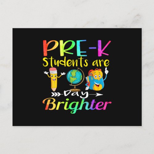 Prek Teacher 100Th Day Of School Shirt 100 Days Br Announcement Postcard