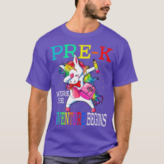 PreK Where The Adventure Begins Unicorn T-Shirt