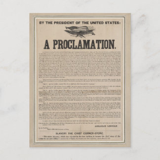 Preliminary Emancipation Proclamation Broadside Postcard